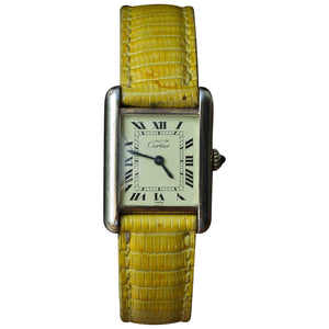 Cartier tank must yellow silver gilt watch