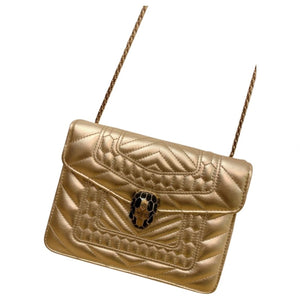 Bvlgari serpenti gold leather handbag