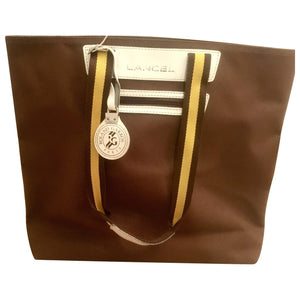 Lancel brown cloth handbag