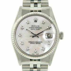 Rolex datejust 36mm white gold and steel watch