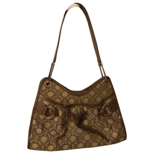 Lancel brown cloth handbag