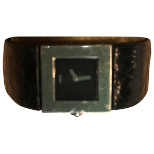 Chanel matelassée black steel watch