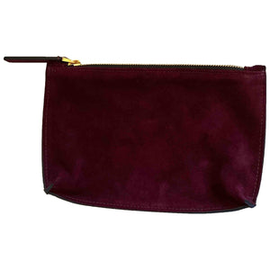 Marni burgundy suede clutch bag