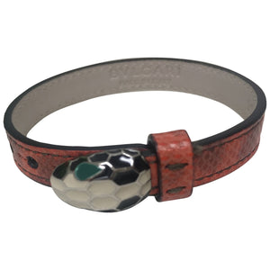 Bvlgari serpenti orange leather bracelets