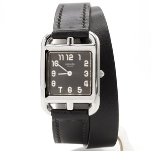 Hermès cape cod black steel watch