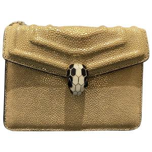 Bvlgari serpenti gold stingray handbag