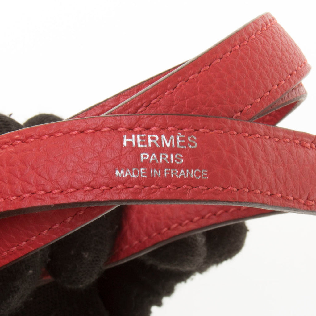 Hermes Rouge Pivoine Clemence Leather Kelly 32cm (R Stamp)