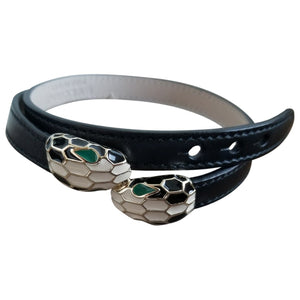 Bvlgari serpenti black leather bracelets