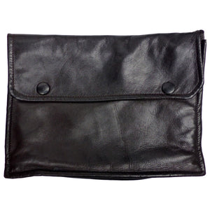 Lancel brown leather clutch bag