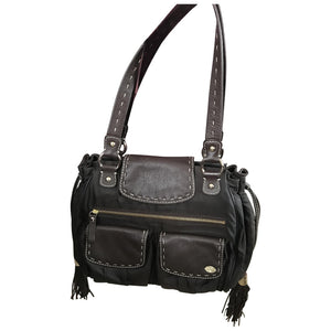 Lancel brown cloth handbag