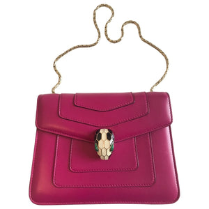 Bvlgari serpenti pink leather handbag