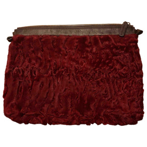Marni burgundy astrakhan clutch bag