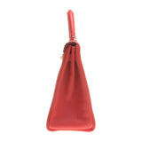 Hermes Rouge Pivoine Clemence Leather Kelly 32cm (R Stamp)