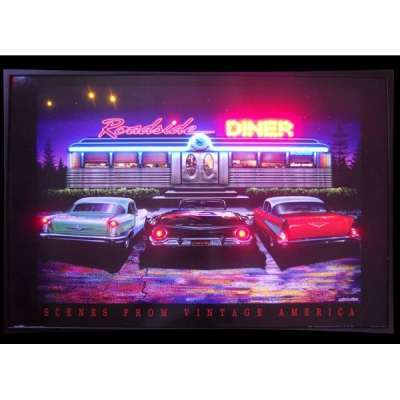 LED ライティング ポスターROAD SIDE of AMERICA Roadside Diner Vintage America Neon LED Sign – Luxify Marketplace