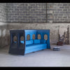 3 SEATER SOFA BLUE KLEIN AIRCRAFT FUSELAGE PORTHOLES 144-FUSELAGE ART