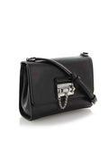 Dolce & Gabbana Monica Black Textured Leather Shoulder Bag left