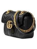 GG Marmont Mini Matelassé Black Leather Shoulder Bag design