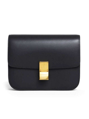 Medium Classic Bag In Black Box Calfskin