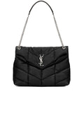 Loulou Puffer Medium Black Quilted Shoulder Bag