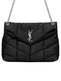 Loulou Puffer Medium Black Quilted Shoulder Bag