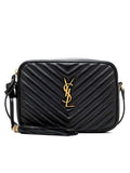 Lou Camera Bag in Quilted Leather Bronze Hardware
