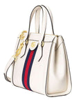 Ophidia Small White Leather Tote right