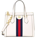 Ophidia Small White Leather Tote