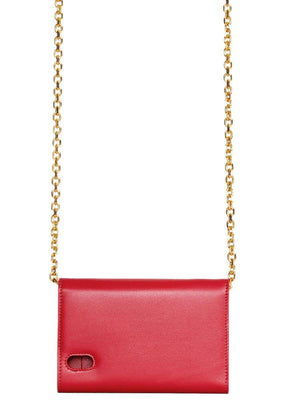 C IPhone X and XS Clutch in Shiny Smooth Calfskin red front