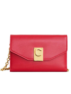 C IPhone X and XS Clutch in Shiny Smooth Calfskin red