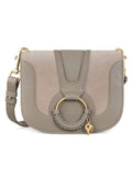 Hana Leather & Suede Shoulder Bag in Motty Grey