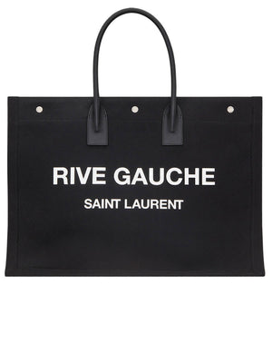 Rive Gauche Tote Bag in Linen and Leather