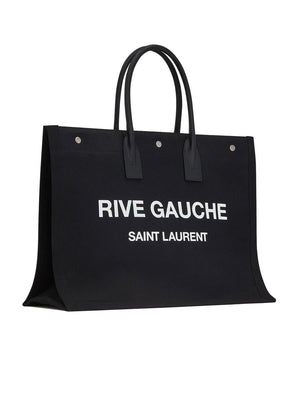 Rive Gauche Tote Bag in Linen and Leather