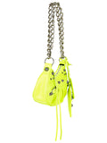 Le Cagole XS Shoulder Bag With Chain Metallized In Yellow