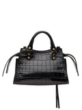 Neo Classic Handbag Crocodile Embossed in Black