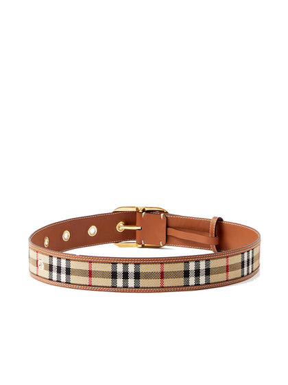 Check and Leather Belt