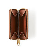 Leather and Check Zipped Wallet in Archive Beige and Briarwood