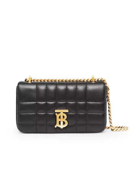 Quilted Leather Mini Lola Bag in Black