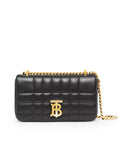Quilted Leather Mini Lola Bag in Black