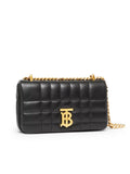 Quilted Leather Mini Lola Bag in Black