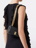 Quilted Leather Mini Lola Bag in Black