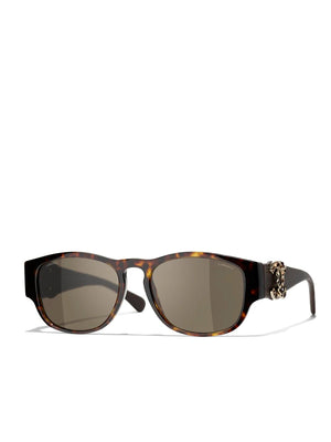 Square Sunglasses CH5454QB Dark Havana & Brown