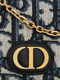 30 Montaigne Nano Pouch in Blue Dior Oblique Jacquard