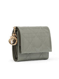 Lady Dior Lotus Wallet in Grey
