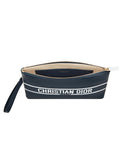 Large Dior Vibe Daily Pouch in Blue Calfskin