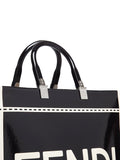 Medium Sunshine Shopper Canvas and Black Patent Leather