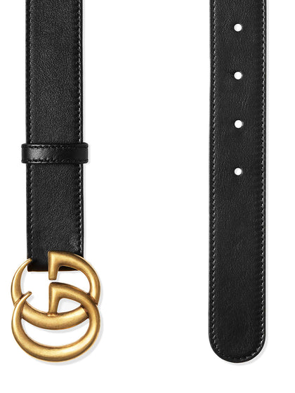 Leather Belt with Double G Buckle