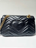 GG Marmont Mini Matelassé Black Leather Shoulder Bag