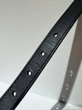Leather Belt with Double G Buckle 2cm