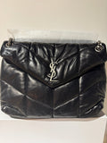 Loulou Puffer Medium Black Quilted Shoulder Bag