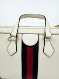 Ophidia Small White Leather Tote